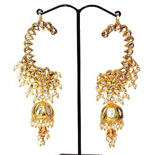 Awadhi kundan Jumkhi Earring - Sea Horse design 